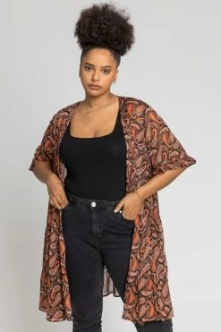 Roman Orange Curve Longline Paisley Print Kimono 9 Roman Orange Curve Longline Paisley Print Kimono -Roman Sales Shop unnamed file 12950