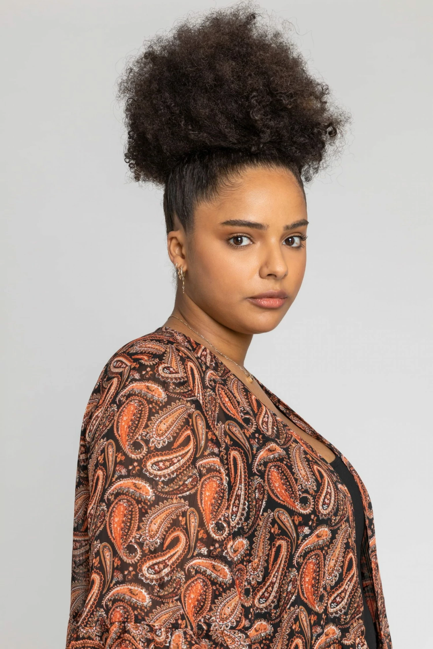 Roman Orange Curve Longline Paisley Print Kimono 6 Roman Orange Curve Longline Paisley Print Kimono - Image 4