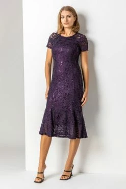 Roman Navy Metallic Lace Sequin Midi Dress -Roman Sales Shop unnamed file 1296