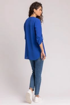 Roman Blue Longline Heart Button Detail Blouse 8 Roman Blue Longline Heart Button Detail Blouse -Roman Sales Shop unnamed file 12964