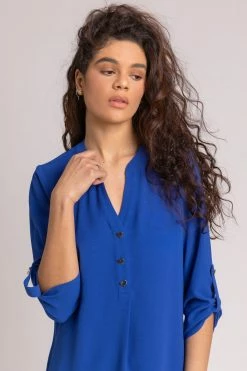 Roman Blue Longline Heart Button Detail Blouse 10 Roman Blue Longline Heart Button Detail Blouse -Roman Sales Shop unnamed file 12966