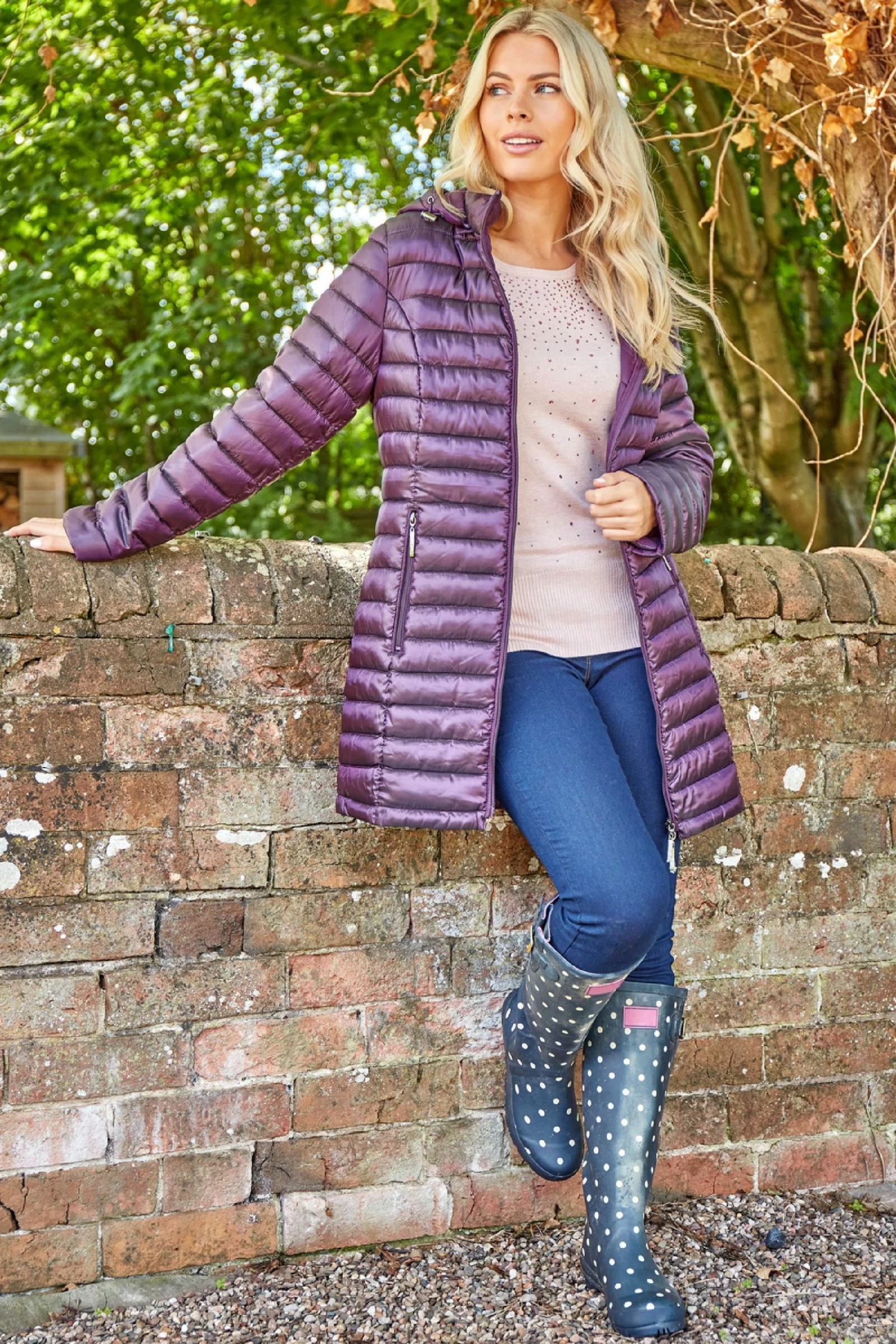 Roman Purple Longline Zip-Through Padded Coat 5 Roman Purple Longline Zip-Through Padded Coat - Image 3