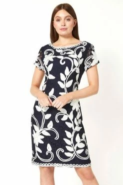 Roman Black Floral Contrast Tapework Dress 13 Roman Black Floral Contrast Tapework Dress -Roman Sales Shop unnamed file 1302
