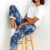 Roman Blue Indigo Floral Print Roll Hem Joggers 1 Roman Blue Indigo Floral Print Roll Hem Joggers -Roman Sales Shop unnamed file 13029