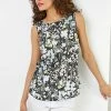 Roman Black Contrast Floral Print Vest Top -Roman Sales Shop unnamed file 13041