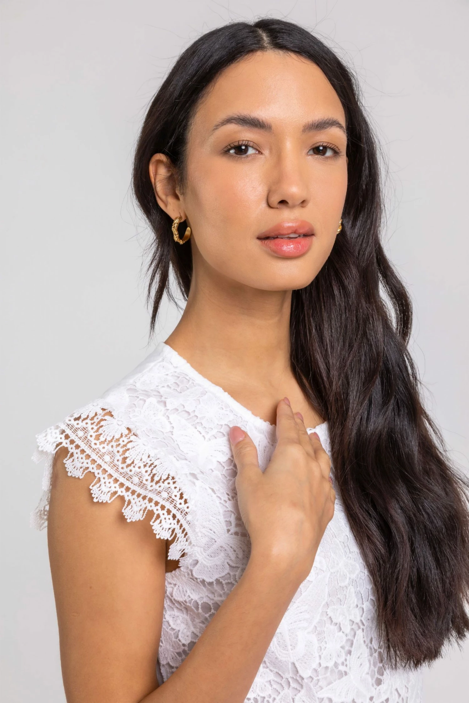 Roman White Broderie Butterfly Overlay Detail Top 6 Roman White Broderie Butterfly Overlay Detail Top - Image 4