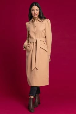 Roman Camel Collared Longline Belted Coat 10 Roman Camel Collared Longline Belted Coat -Roman Sales Shop unnamed file 13069
