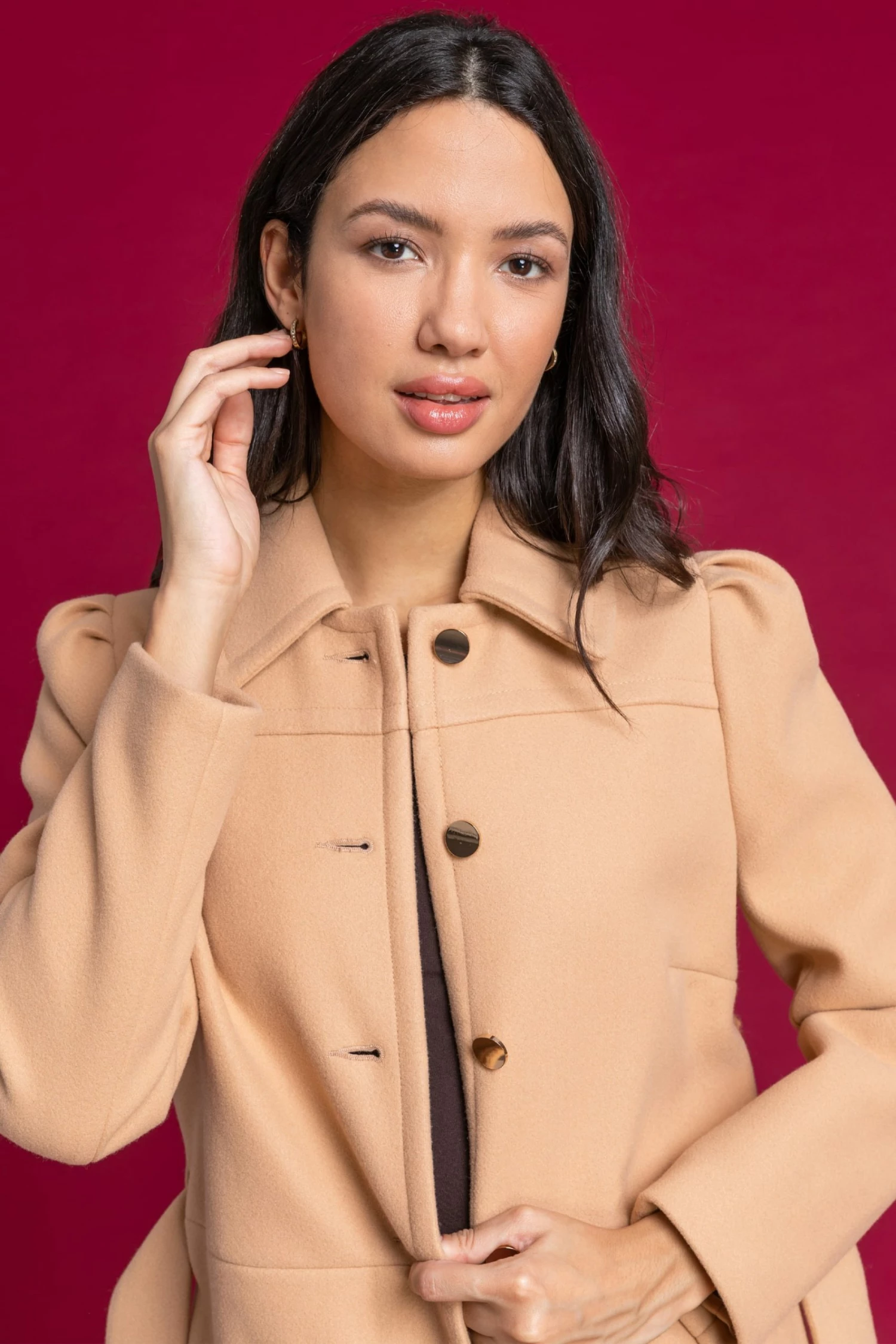 Roman Camel Collared Longline Belted Coat 7 Roman Camel Collared Longline Belted Coat - Image 5