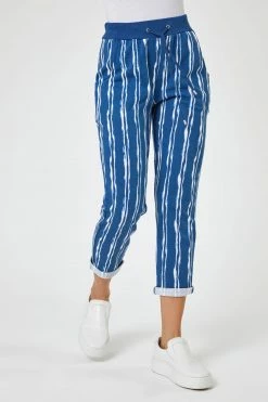 Roman Blue Tie Dye Roll Hem Lounge Joggers