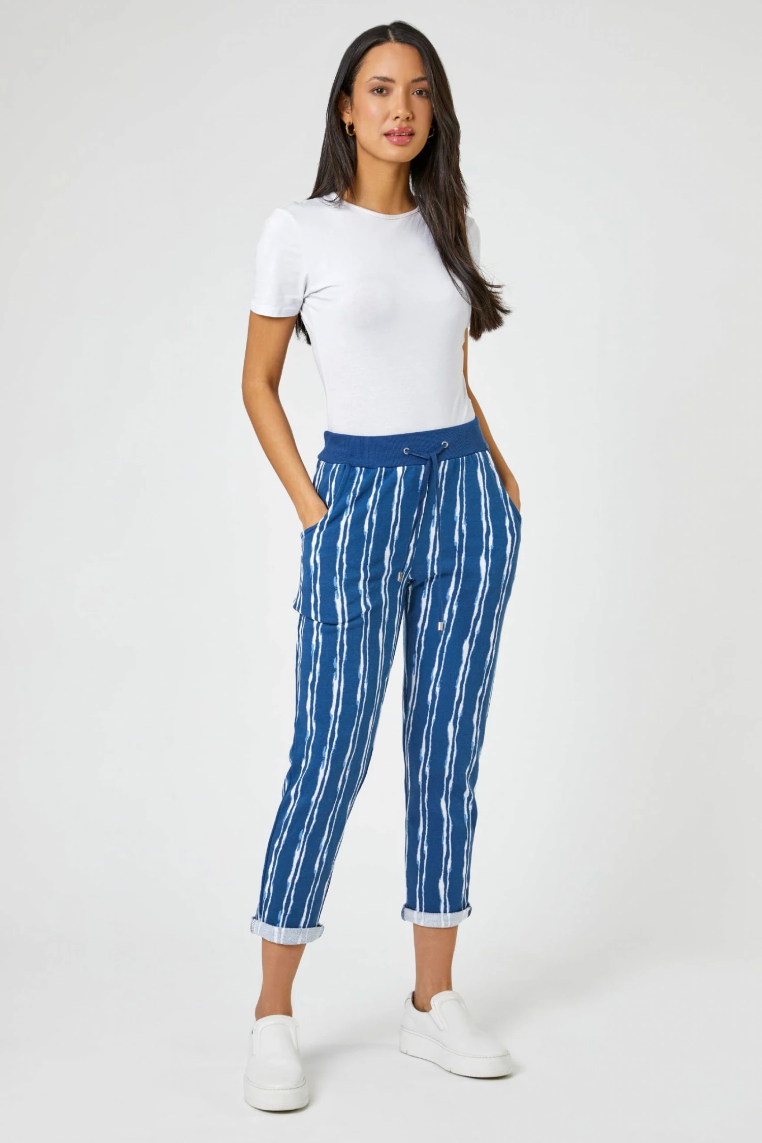 Roman Blue Tie Dye Roll Hem Lounge Joggers 4 Roman Blue Tie Dye Roll Hem Lounge Joggers - Image 2