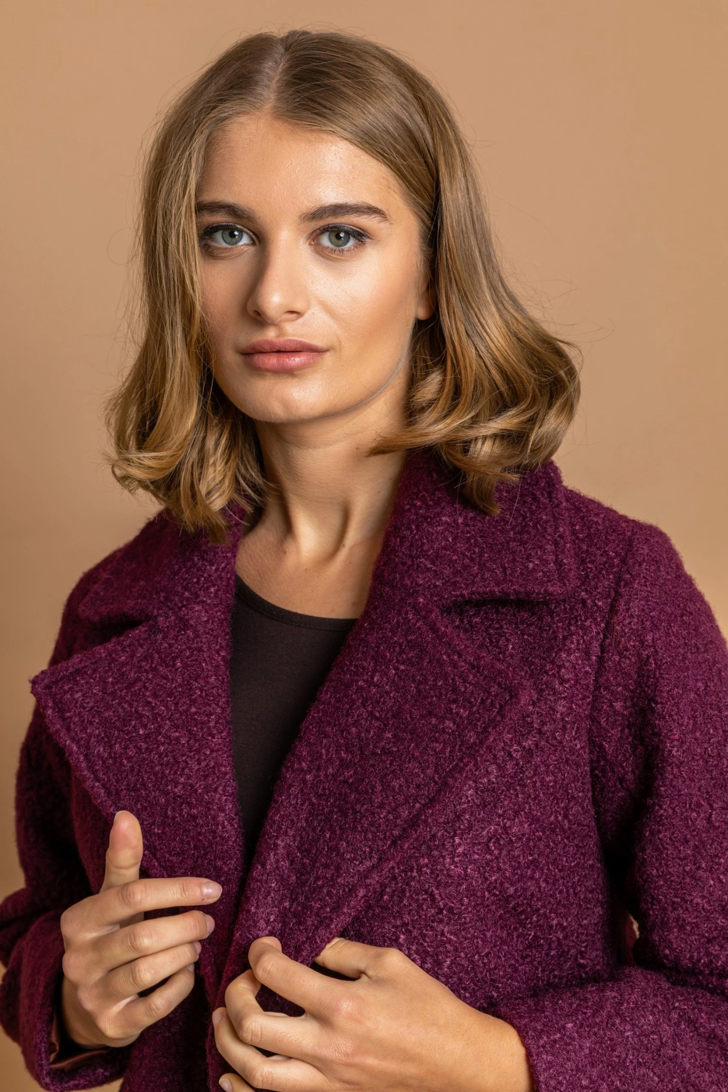 Roman Berry Red Double Breasted Longline Textured Coat 7 Roman Berry Red Double Breasted Longline Textured Coat - Image 5