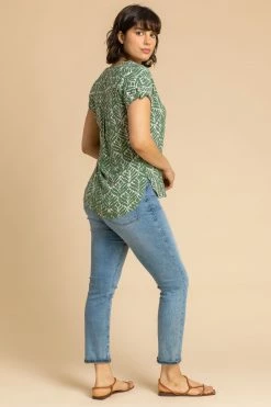 Roman Green Abstract Print Button Detail Top 8 Roman Green Abstract Print Button Detail Top -Roman Sales Shop unnamed file 13089