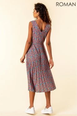 Roman Blue Floral Print Midi Dress 8 Roman Blue Floral Print Midi Dress -Roman Sales Shop unnamed file 1309