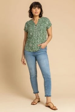 Roman Green Abstract Print Button Detail Top 9 Roman Green Abstract Print Button Detail Top -Roman Sales Shop unnamed file 13090