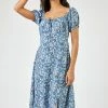 Roman Blue Ditsy Floral Tie Neck Midi Dress 1 Roman Blue Ditsy Floral Tie Neck Midi Dress -Roman Sales Shop unnamed file 13103