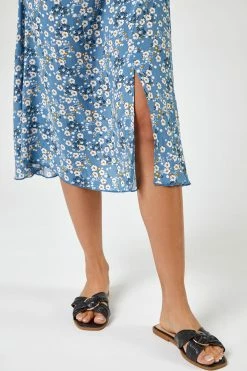 Roman Blue Ditsy Floral Tie Neck Midi Dress 11 Roman Blue Ditsy Floral Tie Neck Midi Dress -Roman Sales Shop unnamed file 13106