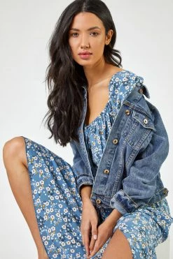 Roman Blue Ditsy Floral Tie Neck Midi Dress 12 Roman Blue Ditsy Floral Tie Neck Midi Dress -Roman Sales Shop unnamed file 13107