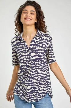 Roman Navy Abstract Print Jersey Top 13 Roman Navy Abstract Print Jersey Top -Roman Sales Shop unnamed file 13121