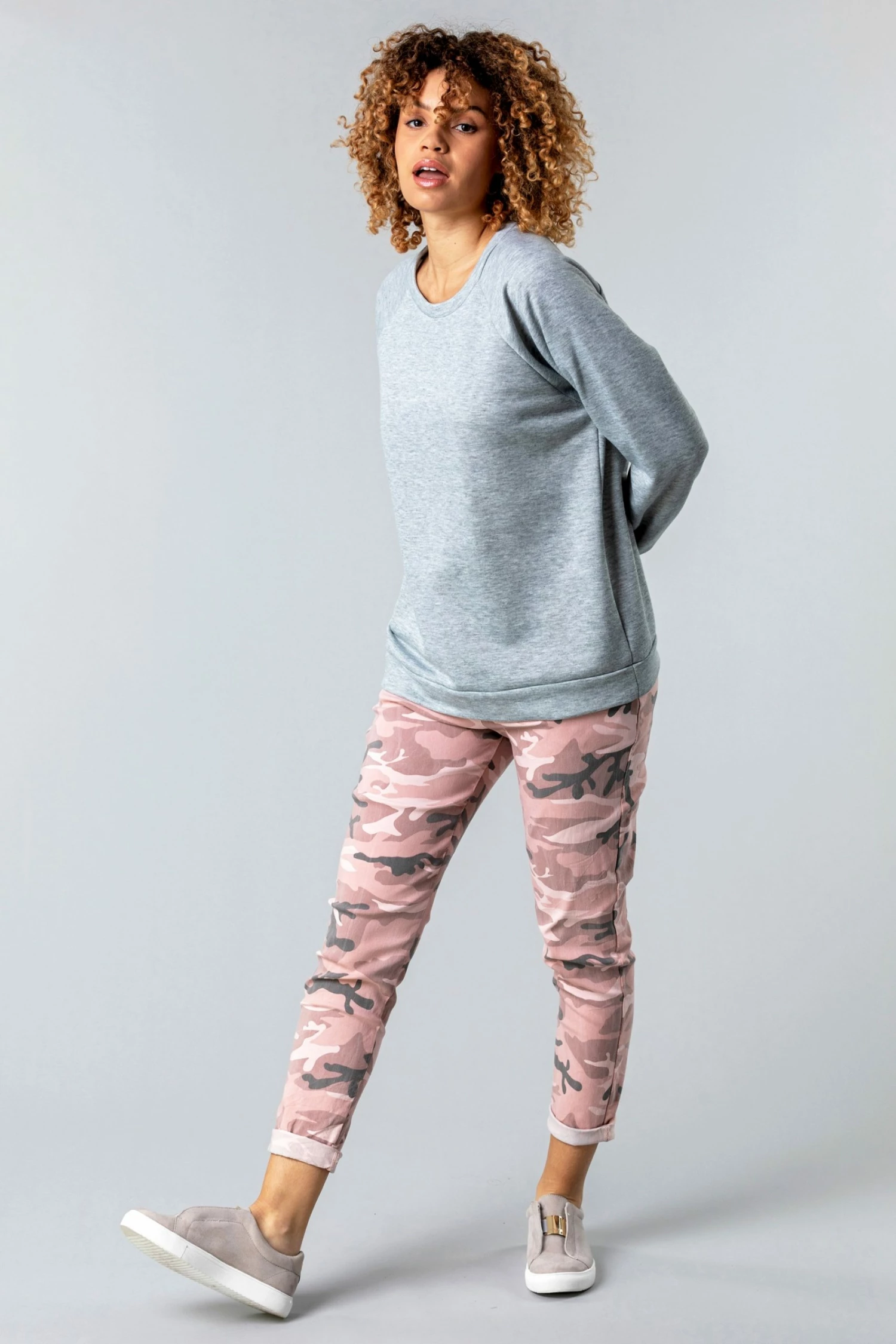Roman Pink Camo Print Crinkle Lounge Pant 5 Roman Pink Camo Print Crinkle Lounge Pant - Image 3