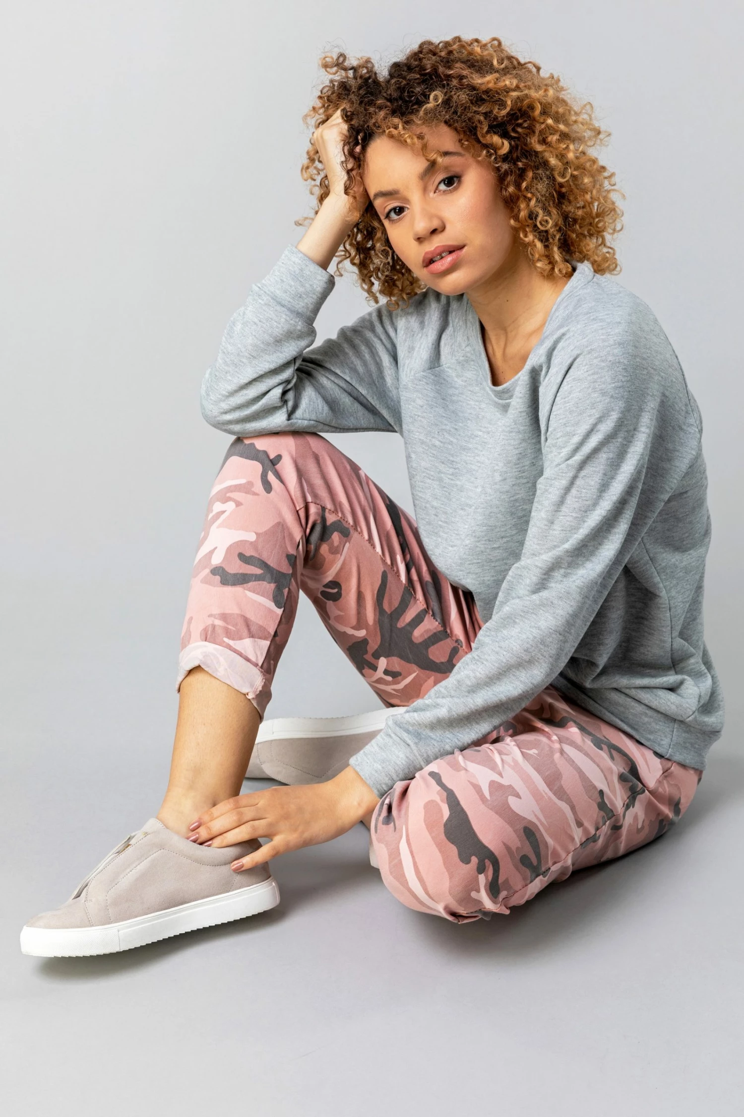 Roman Pink Camo Print Crinkle Lounge Pant 6 Roman Pink Camo Print Crinkle Lounge Pant - Image 4