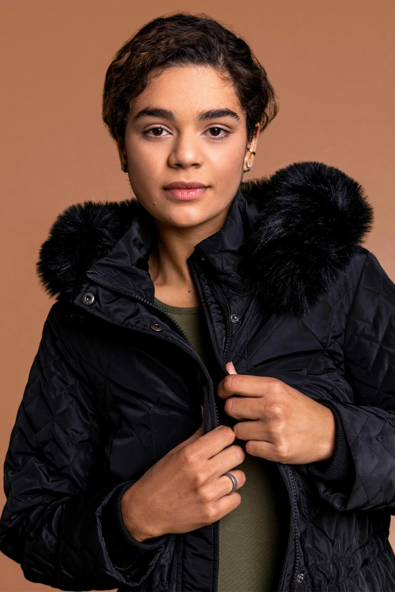 Roman Black Mid Length Hooded Coat 6 Roman Black Mid Length Hooded Coat - Image 4