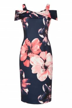Roman Navy Floral Cold Shoulder Scuba Dress 10 Roman Navy Floral Cold Shoulder Scuba Dress -Roman Sales Shop unnamed file 1316