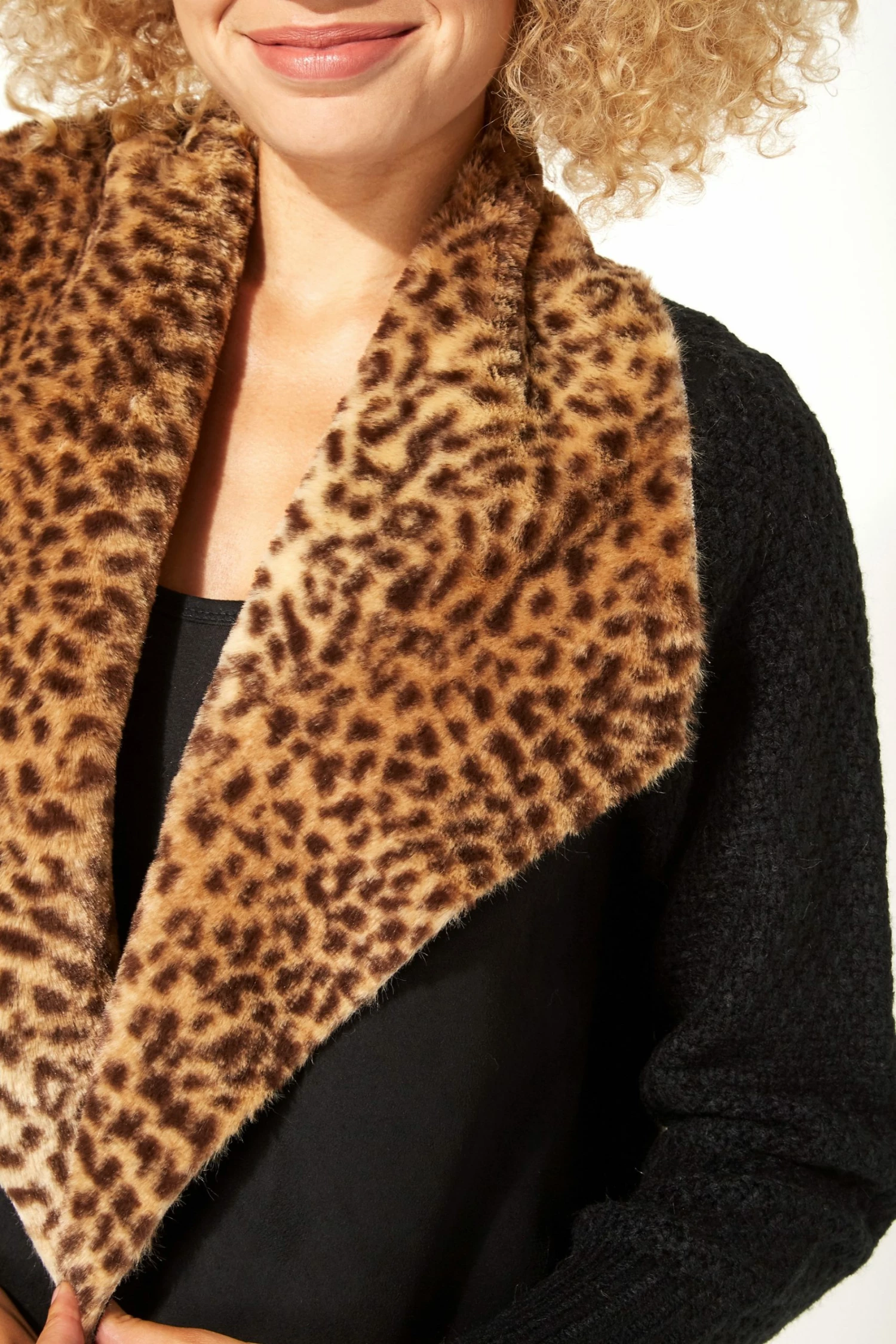 Roman Black Originals Animal Print Faux Shearling Coatigan 6 Roman Black Originals Animal Print Faux Shearling Coatigan - Image 4