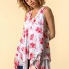 Roman Red Floral Print Crinkle Tunic Top 2 Roman Red Floral Print Crinkle Tunic Top -Roman Sales Shop unnamed file 13194