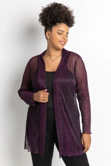 Roman Silver Curve Plisse Metallic Kimono 10 Roman Silver Curve Plisse Metallic Kimono - Image 8