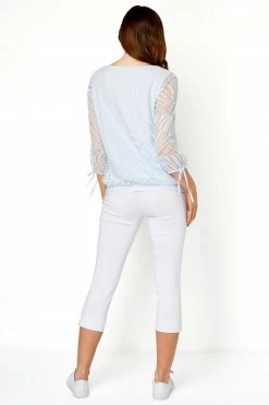 Roman Blue Burnout Tie Sleeve Overlay Top 8 Roman Blue Burnout Tie Sleeve Overlay Top -Roman Sales Shop unnamed file 13209
