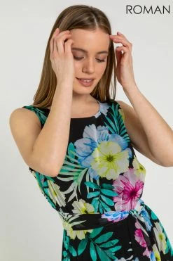 Roman Black Petite Floral Pleated Maxi Dress 10 Roman Black Petite Floral Pleated Maxi Dress -Roman Sales Shop unnamed file 1321