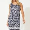 Roman Navy Abstract Border Print Jersey Shift Dress 2 Roman Navy Abstract Border Print Jersey Shift Dress -Roman Sales Shop unnamed file 13211