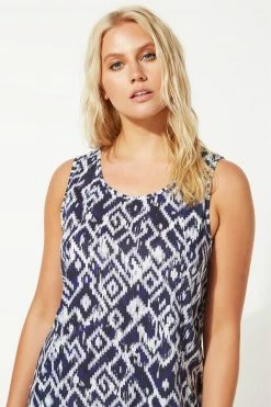 Roman Navy Abstract Border Print Jersey Shift Dress 9 Roman Navy Abstract Border Print Jersey Shift Dress -Roman Sales Shop unnamed file 13213