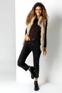 Roman Camel Faux Fur Fluffy Gilet 9 Roman Camel Faux Fur Fluffy Gilet -Roman Sales Shop unnamed file 13222