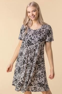 Roman Black Floral Print Swing Dress 11 Roman Black Floral Print Swing Dress -Roman Sales Shop unnamed file 13241