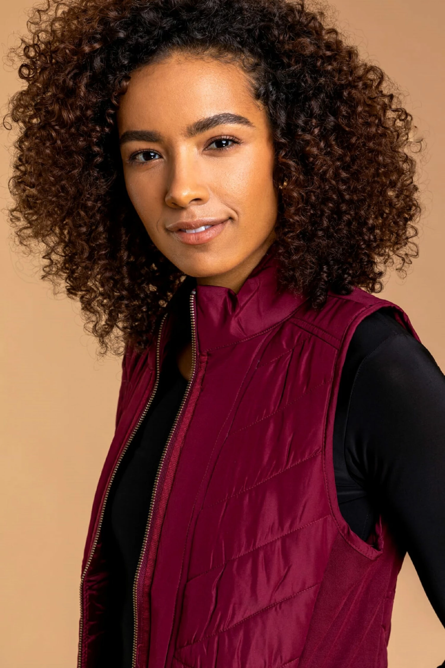 Roman Red Quilted High Neck Gilet 6 Roman Red Quilted High Neck Gilet - Image 4