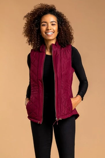 Roman Red Quilted High Neck Gilet 7 Roman Red Quilted High Neck Gilet - Image 5