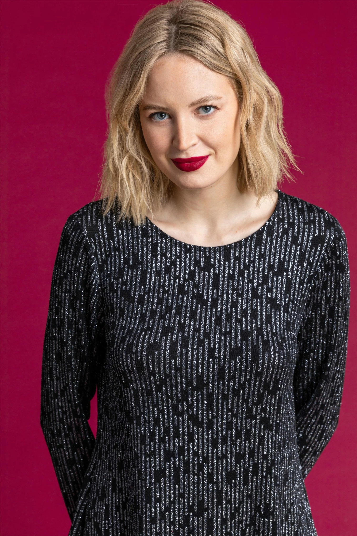 Roman Grey Glitter Asymmetric Chiffon Hem Top 6 Roman Grey Glitter Asymmetric Chiffon Hem Top - Image 4