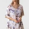 Roman Multi Abstract Floral Print Tunic Top