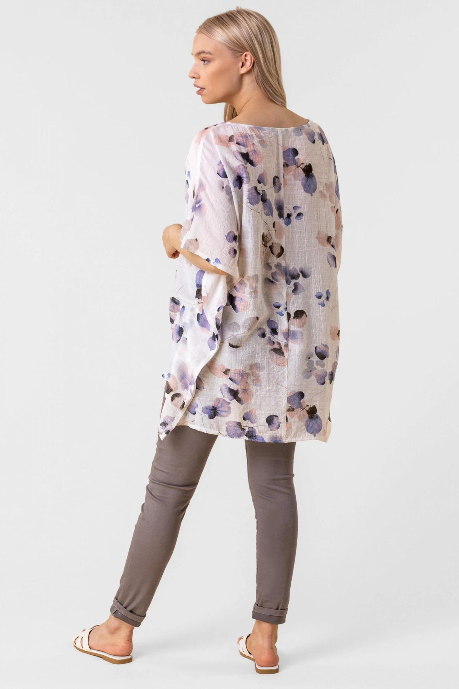 Roman Multi Abstract Floral Print Tunic Top 4 Roman Multi Abstract Floral Print Tunic Top - Image 2