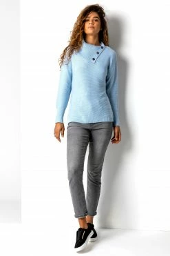 Roman Blue Cowl Neck Button Detail Jumper 9 Roman Blue Cowl Neck Button Detail Jumper -Roman Sales Shop unnamed file 13295