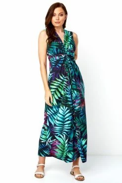 Roman Green Tropical Print Maxi Dress -Roman Sales Shop unnamed file 133