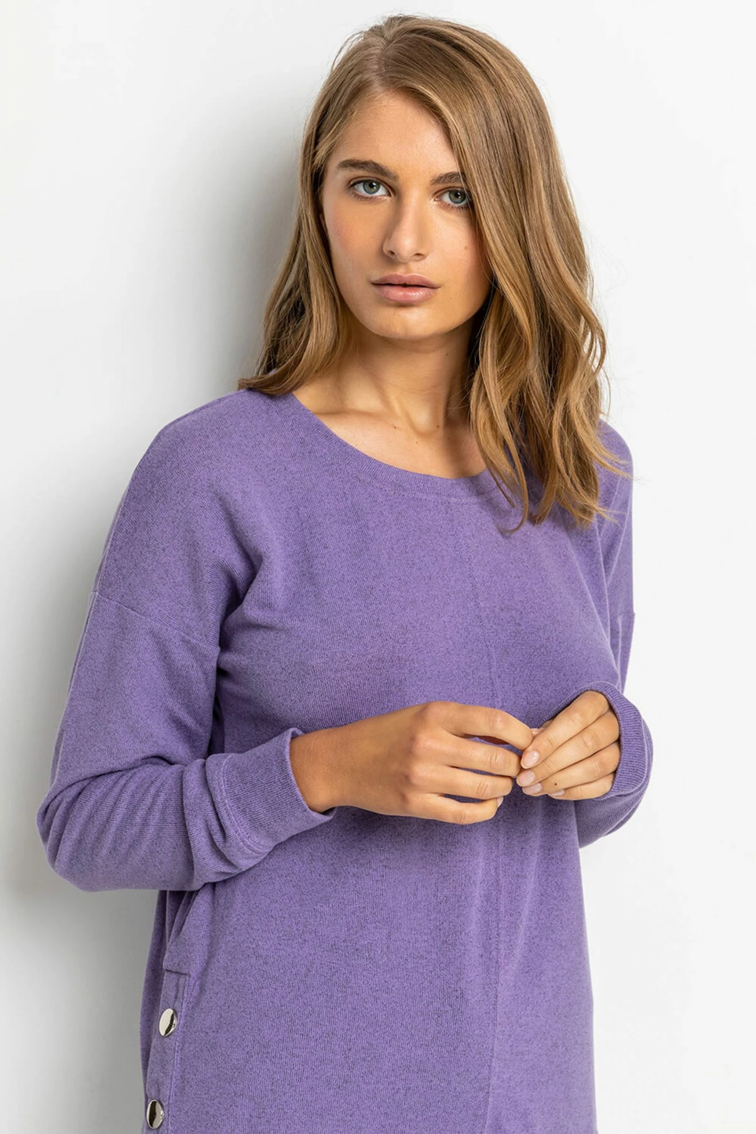 Roman Purple Button Side Detail Jersey Top 6 Roman Purple Button Side Detail Jersey Top - Image 4