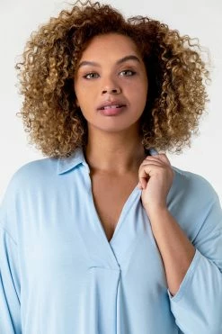 Roman Blue Curve Chiffon Hem Top 11 Roman Blue Curve Chiffon Hem Top -Roman Sales Shop unnamed file 13311