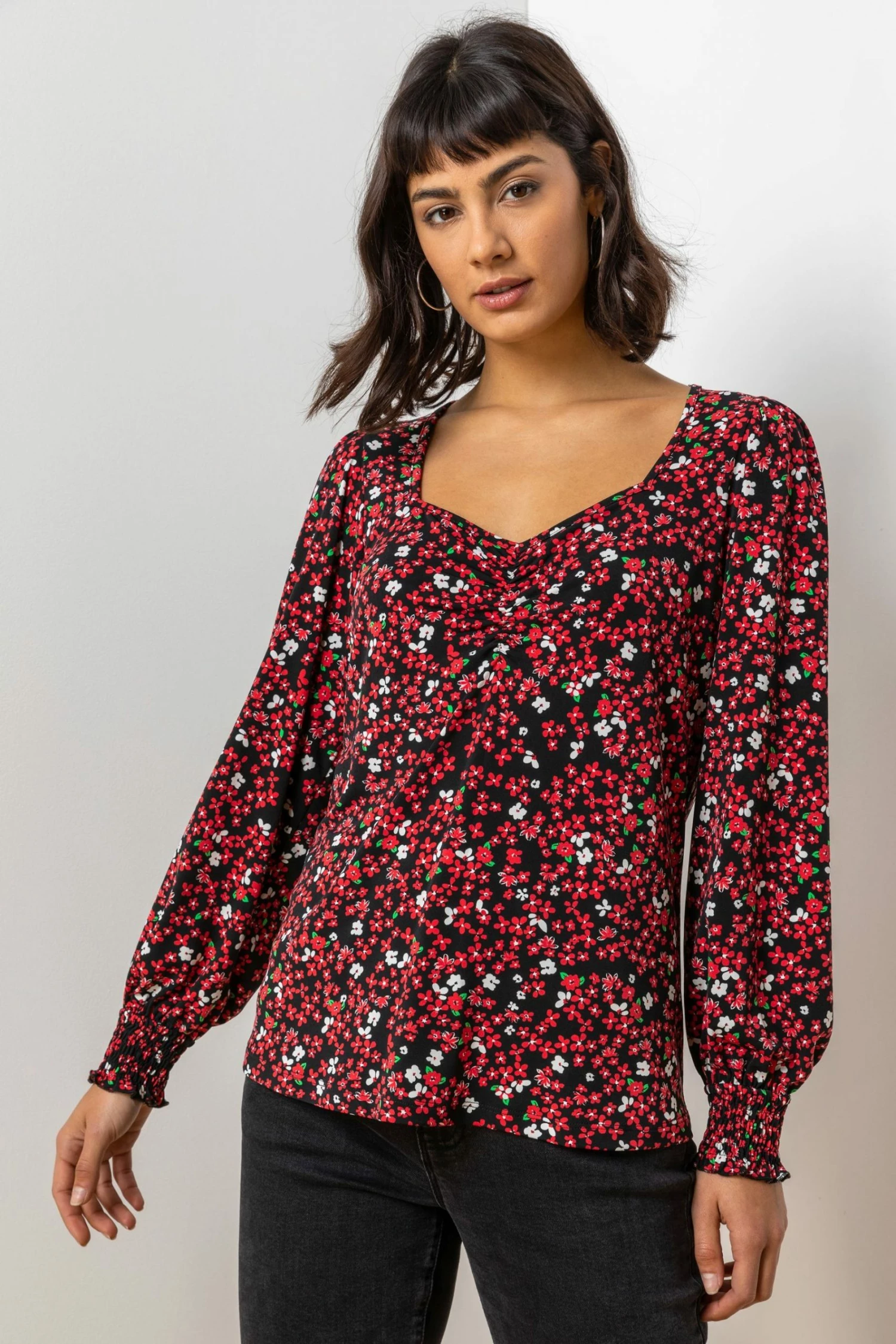 Roman Red Disty Floral Print Top 3 Roman Red Disty Floral Print Top