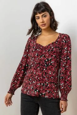 Roman Red Disty Floral Print Top 13 Roman Red Disty Floral Print Top -Roman Sales Shop unnamed file 13319