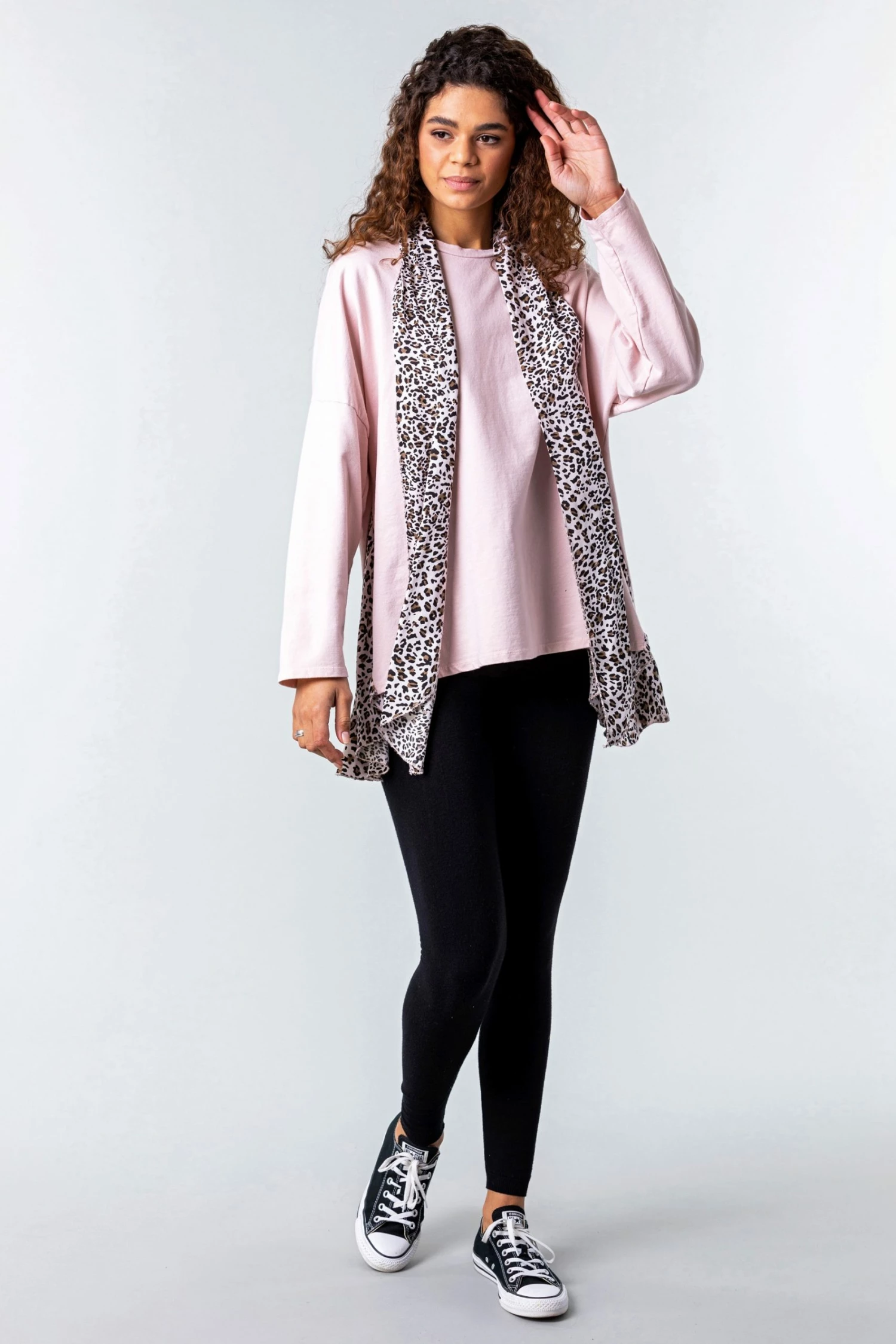 Roman Pink One Size Animal Print Lounge Top And Scarf 4 Roman Pink One Size Animal Print Lounge Top And Scarf - Image 2