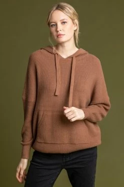 Roman Black Ribbed Knit Drawcord Hoodie -Roman Sales Shop unnamed file 13341