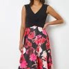 Roman Black & Pink Floral Print Twist Detail Fit & Flare Dress 2 Roman Black & Pink Floral Print Twist Detail Fit & Flare Dress -Roman Sales Shop unnamed file 13342