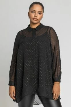 Roman Black Curve Textured Spot Shimmer Blouse 13 Roman Black Curve Textured Spot Shimmer Blouse -Roman Sales Shop unnamed file 13368